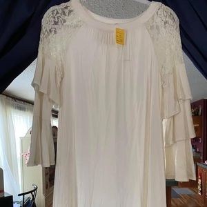 White ruffles and lace dress